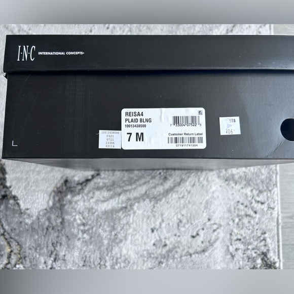 INC Reid’s Plaid Rhinestone Ankle Heeled Boots - Picture 3 of 11